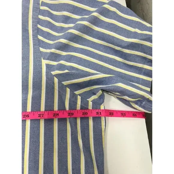 Ralph Lauren Shirt Men’s 3XLT Tall Blue Yellow Stripe Short Sleeve Classic Fit - Picture 6 of 7